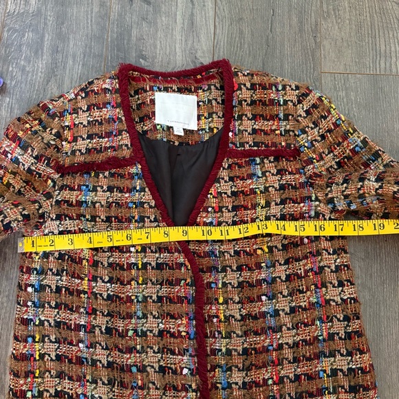 Anthropologie Ett:Twa Harlequin Tweed Blazer long line jacket - Picture 15 of 16